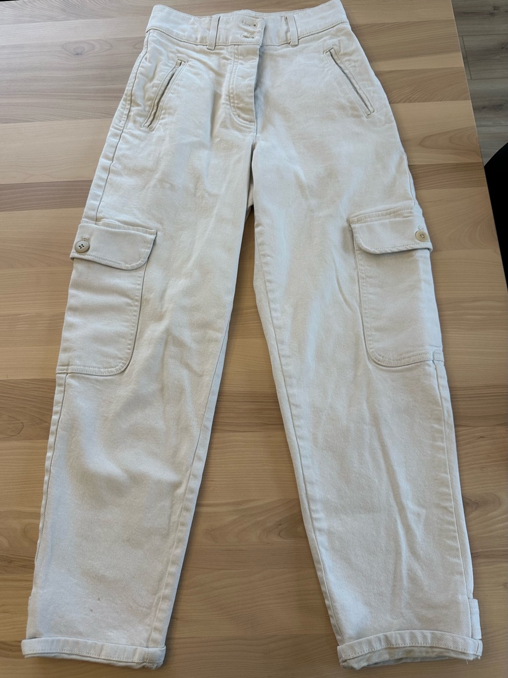 Wilfred Free Cream Cargo Pants Size 2 High Rise Utility